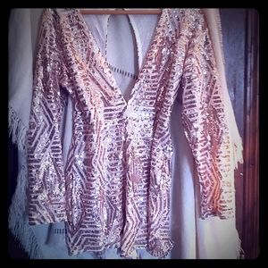 Rose Gold sequin romper